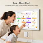 27 Inch Smart Digital Touch Screen Family Calendar, White - Image 4