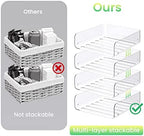 Tomorotec 4 Pack Clear Stackable Letter Tray, A4 Desk File Organizer Set - Image 4