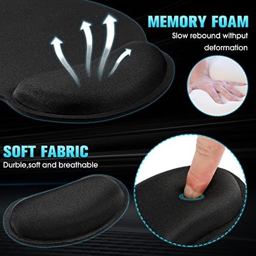 Yunsailing 12 Pcs Ergonomic Mouse Pad and Keyboard with Wrist Support Set Arm Rest Wrist Combo Gel Memory Foam Key Board Pad for Computer Laptop Gaming Office Typing Pain Relief - Image 4