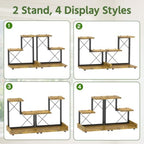 LASZOLA Plant Stand Indoor Tabletop Shelf Small for Desk, Wooden Brown - Image 2