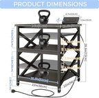 METYERRY 23.6"x23.6" Large Printer Stand with Power Outlet, 3 Tier Cart - Image 3