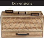 BLU MONACO | Natural Wood Desktop Mail Organizer with Drawer | Three-Tier Mail Sorter with Black Label Holders | Countertop Mail Holder & Document Storage for Home or Office - Image 6