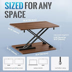 Standing Desk Converter, 25.16" x 15.75", Natural Wood - Image 3