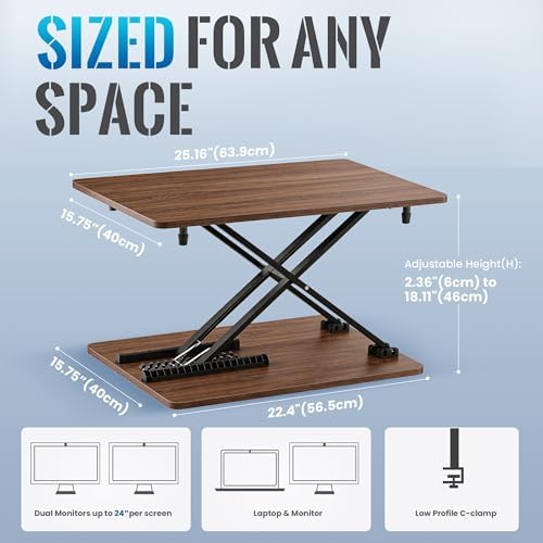 Standing Desk Converter, 25.16" x 15.75", Natural Wood - Image 3
