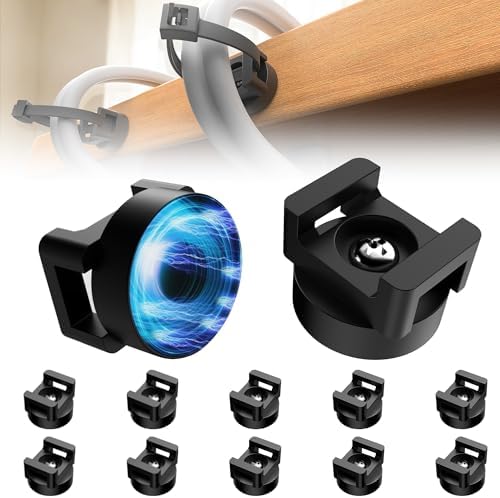10 Pcs Magnetic Zip Tie Mount Base 26lbs Strong Magnetic Zip Tie Holder Multipurpose Magnet Cable Tie Clips Holder Wire Management Clips for Home Office Marine Electrical Wiring Organization Black by Laowu