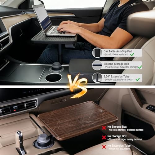 Car Desk for Laptop, Rotating Car Table Tray for Cup Holder - Image 5