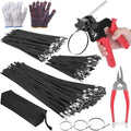 400PCS Metal Zip Ties Gun Kit, 6/8/12 Inch Heavy Duty Metal Zip Ties, Multi-Purpose Self-Locking Cable Tie Tool Set for Vehicles Farms Plants Fences Pipe Bundling, Scissors by UZLUbuywithconfidence