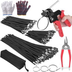 400PCS Metal Zip Ties Gun Kit, 6/8/12 Inch Heavy Duty Metal Zip Ties, Multi-Purpose Self-Locking Cable Tie Tool Set for Vehicles Farms Plants Fences Pipe Bundling, Scissors by UZLUbuywithconfidence