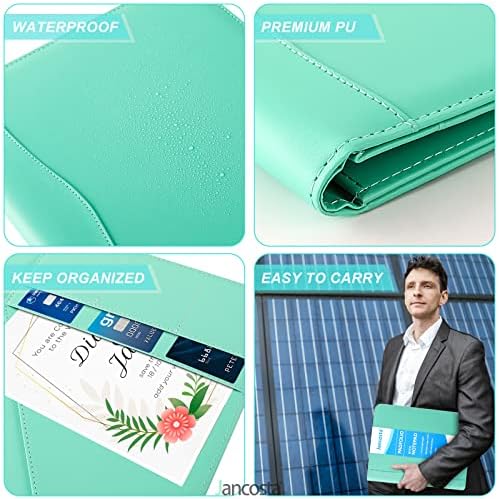 5 Pack Business Padfolio Portfolio Binder, Faux Leather Folio Folder, Resume Legal Document Organizer with Letter Size Writing Notepads (New Robin Egg Blue 5 Pack) - Image 5