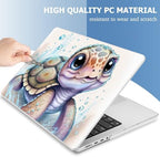 Mektron for 2026 MacBook Pro 14-inch M5 Case A3427 A3426 Fits 2025-2021 A3434 M4 A3112 A3401 A3185 M3 A2918 A2992 M2 A2779 M1 A2442 Pro/Max, Printed Plastic Hard Shell Laptop Cover, Cute Turtle - Image 4