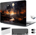 MEEgoodo for MacBook Air 13.3 inch Case 2021 2020 2019 2018 A2337 M1 A2179 A1932, Laptop Shell for MacBook Air M1 with Keyboard Webcam Cover & Trackpad Film & Type C Adapter,Fantasy Night Landscape by MEEgoodo