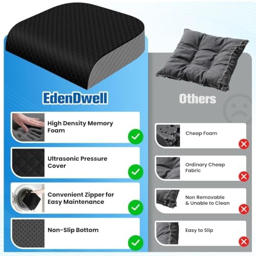 Seat Cushion, Office Chair Cushion, Chair Pad, Large, Black, X-Large - Image 4
