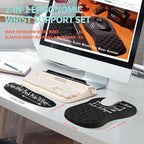 2-in-1 Ergonomic Set, Wave Rise Keyboard Wrist Rest and Massage Bulge Slope Mouse Pad Wrist Support, Cushion Memory Foam Integrated to Relieve Wrist Pain, Stay Positive - Image 5