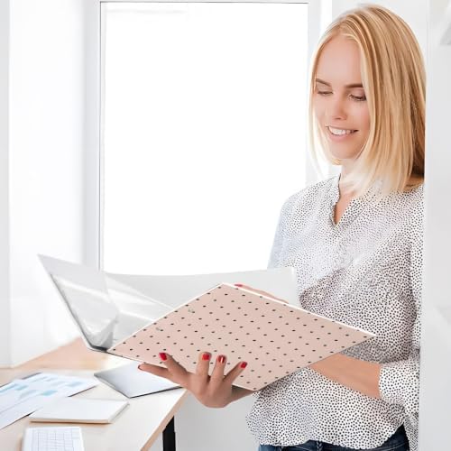 Standard View 3 Ring Binder, Peach Pink Polka Dot Durable Flexible Portable Waterproof Hardcover 1.5 Inch D Rings 500-Sheet Capacity Organizer 2PC - Image 4