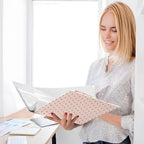 Standard View 3 Ring Binder, Peach Pink Polka Dot Durable Flexible Portable Waterproof Hardcover 1.5 Inch D Rings 500-Sheet Capacity Organizer 1PC - Image 4