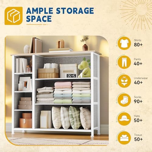 DWVO Dresser for Bedroom, 7 Drawers Fabric, Light Gray - Image 5