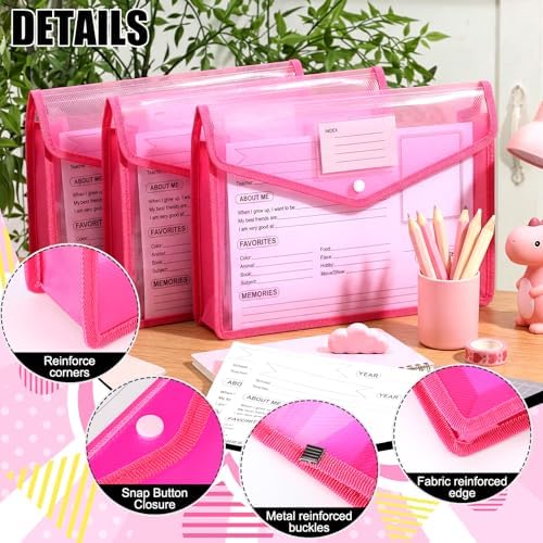 Motipuns 14 Pack K-12 School Memory Box Back to School, Pink - Image 5