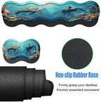 Keyboard Wrist Rest and Mouse Pad Set,31.5x11.8 Inches Desk Mat,Waterproof Non-Slip Ergonomic Wrist Support for Pain Relief,Extended Desk Protector for Office Home Gaming,Cute Turtle - Image 4