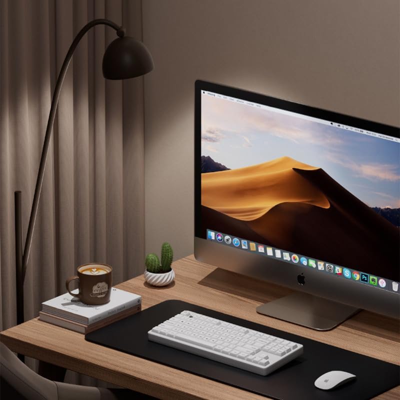 31.5"×59" Dual Sided Cork PU Leather Desk Pad Mat Waterproof Black - Image 2