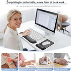 univo colors Mini Size Mouse Pad with Wrist Rest & M-Size Keyboard Wrist Rest Set,Premium PU Material,Low-Rebound Cushion,Ergonomic Design,Smooth Mouse Control with Hard Plate,Reduces Fatigue,White - Image 3