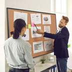 Extra Large Cork Bulletin Board 60" X 48", Black Aluminum Framed 5'x4' Corkboard for Wall, Wall Mounted Notice Pin Board with 18 Push Pins for School, Home & Office - Image 2