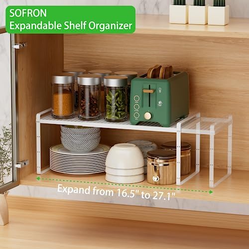 Expandable Storage Shelf, Stackable Organizer Rack, White Small 1 PK - Image 4