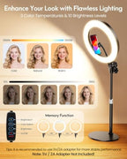 Desk Ring Light with Stand for Computer, Desk Light for Video Recording - Image 4