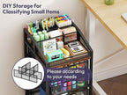 SWTYMIKI Rolling Utility Cart with Drawers - Under Desk Storage Cart with DIY Divider & Lockable Wheels, Multi-Functional Craft Art Supply Organizer for Office, Vanity, Craft Room & Studio Black - Image 4