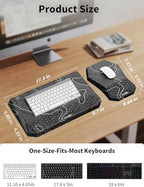 3-in-1 Ergonomic Keyboard Stand with Wrist Rest & Mouse Pad Set,Topographic - Image 4