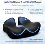 ZIKEE 6" Thickened Donut Pillow Seat Cushion, Ergonomic Hemorrhoid Pillow with Widened Cutout for Tailbone,Sciatica Pain Relief & Postpartum, Memory Foam Office Chair Cushion for Long Sitting at Home - Image 3
