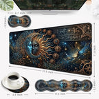 Desk Mat, Mouse Pad with Wrist Rest, 4-in-1 Large Mouse Pads for Desk, Ergonomic Mouse Pad and Keyboard Wrist Rest Gaming Keyboard Mat for Office,Sun and Moon Aesthetics - Image 6