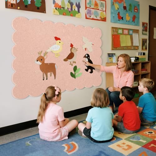Scalloped Bulletin Board 48x36 inches, Decorative Felt Pin Board for Wall - Image 7