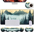 Keyboard Wrist Rest+Mouse Wrist Pad+Desk Pad Set,Memory Foam Ergonomic Easy Typing Pain Relief for Computer Laptop Office Home - Mountain Stream by DSRGRGFDJ