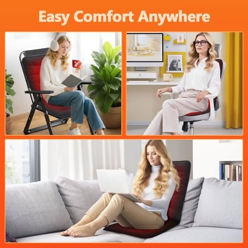 Heated Seat Cushion for Office Chair, Thick Heated Chair Pad, Auto Shut Off, 7 Heating Levels, Fast Heating, Heating Pad Seat Warmer for Full Back, Hips, Thighs, Universal Fit, Gift Women Men - Image 6