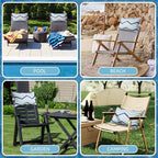 Outdoor Pillow for Chaise Lounge Chair, 2pcs Chaise Lounge Pillows Lumbar Pillows with Insert and Adjustable Elastic Strap for Patio Beach Office Chair, Blue White Stripe - Image 4