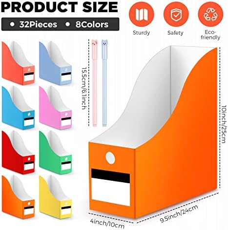 Jutom 32 Pcs Cardboard Magazine File Holders Organizer, Solid, Classic - Image 2