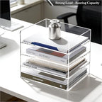 HeZone 4 Tier Paper Organizer for Desk,Acrylic Paper Tray,Clear Stackable Desk Organizer for Document, Office File,A4 Paper - Image 5