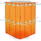 Azar Displays 701414-ORG-4C32 Rotating Countertop Display Kit with Peg Hooks Included, 14 Inches Wide x 14 Inches Deep x 20 Inches High, Pegboard Spinner Organizer, Orange - Image 2