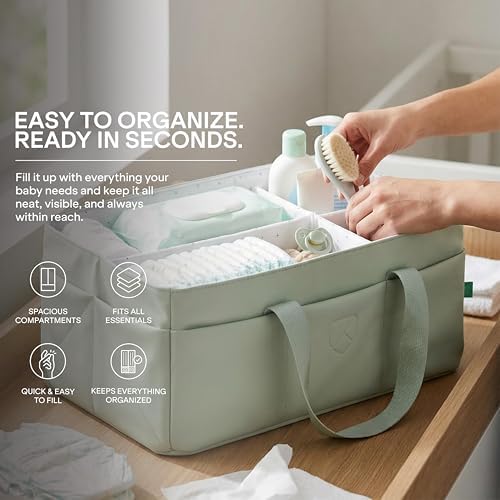 Koala Babycare Baby Diaper Caddy Organizer - Large Portable Nursery Storage Baby Basket with Handles for Newborn Essentials, Diapers, Wipes - Changing Table Caddy Organizer for Boy & Girl - Image 4