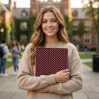 DONGKE Case for MacBook Pro 13 Inch (2026-2020 Models A2338 M2 M1/A2251/A2289), Burgundy Polka Dots Hard Shell Case with Keyboard Protector, Compatible with Retina Display and Touch Bar - Image 4