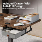 PEGZONE Desk Extender Tray, 24" x 12", with Storage Drawer, Medium, Walnut - Image 4