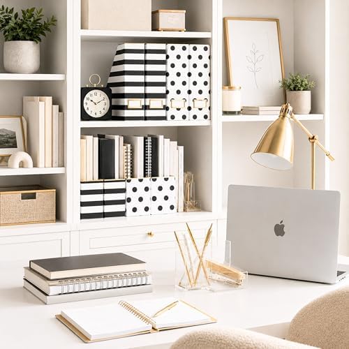 BLU MONACO | Cardboard Magazine File Holder Set of 4 | Vertical Magazine File Holder for Desk and Shelves | Standing File Holder for Classroom School Paper Storage - Image 2