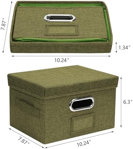 Greeting Card Organizer and Storage Box 2 Pack Olive Green - Image 2