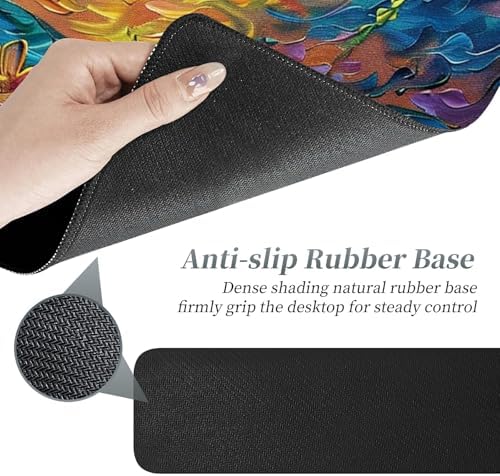 3Pcs Mouse Pad Set, Watercolor Flowers Large Gaming Mouse Pad with Stitched Edge, Ergonomic Memory Foam Keyboard Wrist Support and Mouse Wrist Rest Cushion, Pain Relief Non-Slip Desk Pad Combo - Image 4