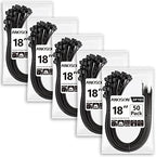 Large Zip Ties 18 inch (250 Pack), Long Zip Ties Heavy Duty with 220 lb Tensile Strength, Big Cable Ties, Black, by ANOSON by ANOSON