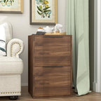 2 Drawer File Cabinets, Wood File Cabinet with Hanging Bar for Letter Size, Modern Farmhouse Under Desk Drawer, Printer Stand Small Filing Cabinets for Home Office, Dark Walnut - Image 2