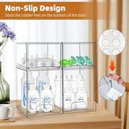 Baby Bottle Organizer, Stackable Storage Drawers with Label, Clear Station Organizers Container for Pacifiers, Pump Parts, Desk Organizer Bins for Bathroom, Cabinet, Pantry, Vanity, Countertop, 4 Pack - Image 5