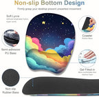 Mouse Pad with Wrist Support 4 in1 Set, XXL Big Game Mousepad + Keyboard Wrist Rest + Mouse Wrist Rest Pad +Coaster Gaming Mat for Home Office Work Computer Laptop I Colorful Clouds Starry Night - Image 5