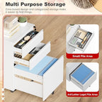 Superday White 3 Drawer Mobile Locking File Cabinet, Metal Rolling Vertical Filing Cabinet with Drawers, Small Under Desk File Cabinets for Office and Home, Fully Assemble - Image 4
