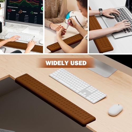 Leolee L-Shaped Desk Long Wrist Rest Elbow 60CM, Brown Arm Rest for Desk - Image 7